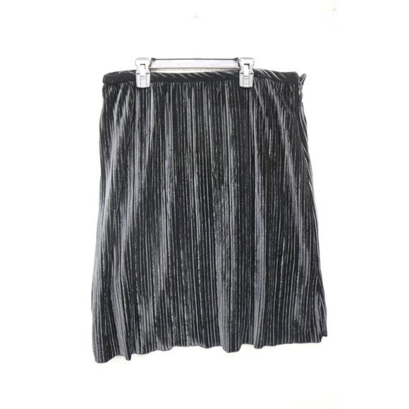 Sanctuary Black Ribbed Velvet Skirt-Size Large-Side Zip-Whimsigoth - Picture 1 of 9